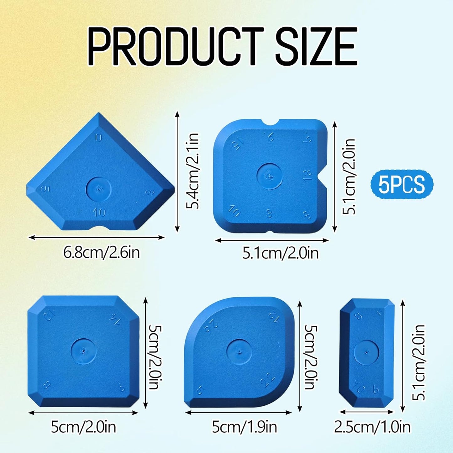 5PCS Sealant Finishing Tool for Sealing Tool Blue Silicone Tool Durable and Reusable Smoothing Kit Caulking Tool Silicone Sealant Tool Silicone Block for Kitchen Bathroom Floor Caulking Sealing