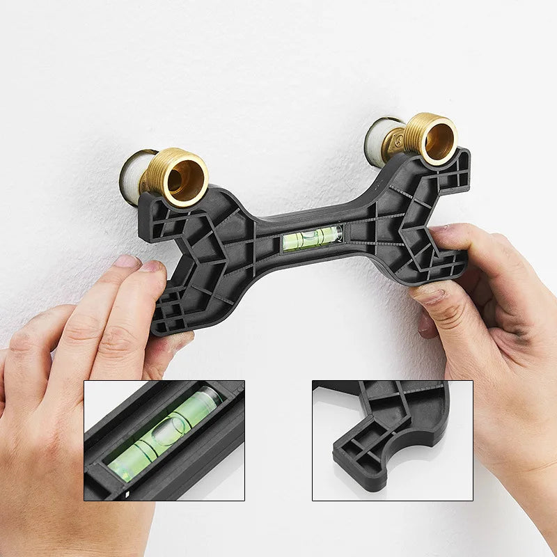Dual-Headed Multifunctional Wrench with Integrated Level for Plumbing and Faucet Repair Tools