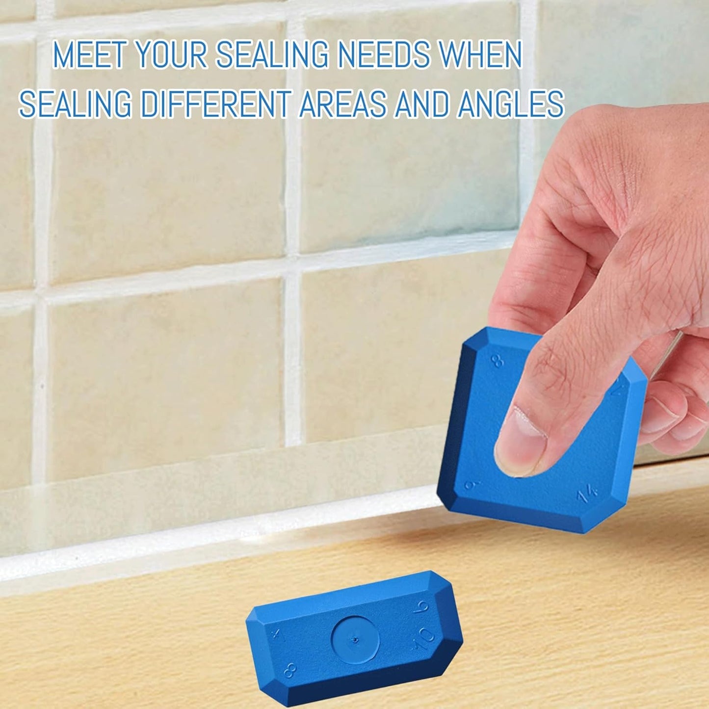 5PCS Sealant Finishing Tool for Sealing Tool Blue Silicone Tool Durable and Reusable Smoothing Kit Caulking Tool Silicone Sealant Tool Silicone Block for Kitchen Bathroom Floor Caulking Sealing