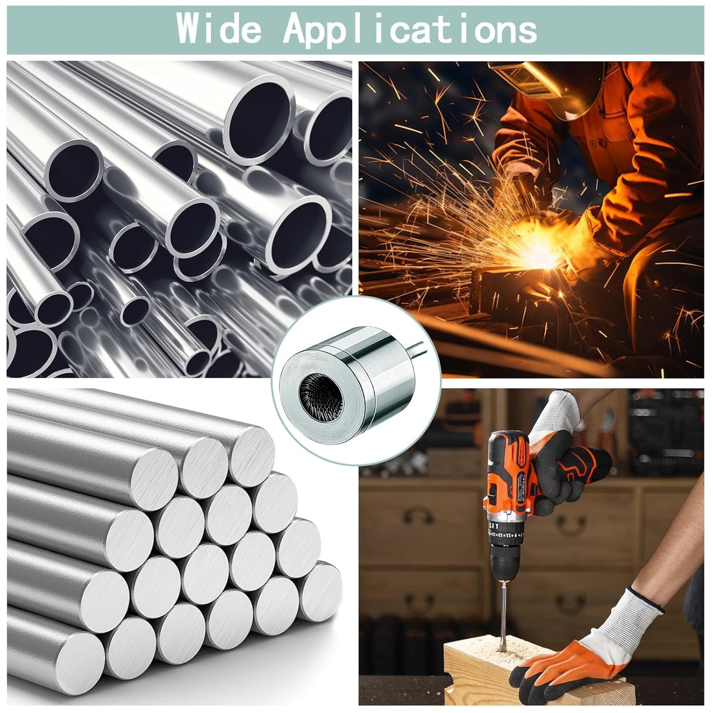 Metal Copper Pipe Cleaner, 15MM Copper Tube Cleaning Deburring Tool, Plumbing Brush Drill Bit