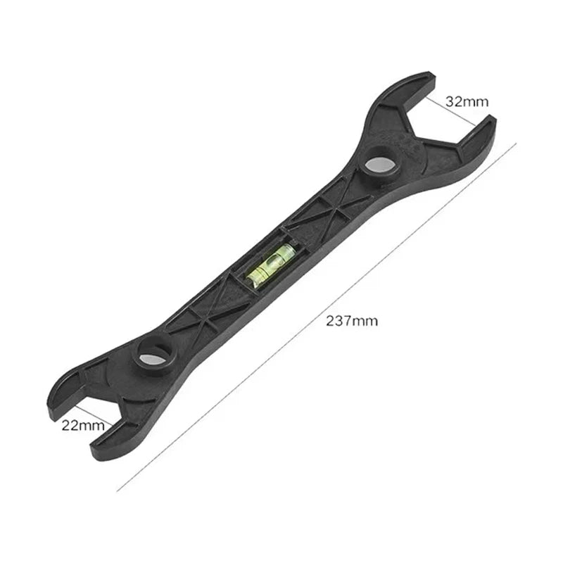 Dual-Headed Multifunctional Wrench with Integrated Level for Plumbing and Faucet Repair Tools