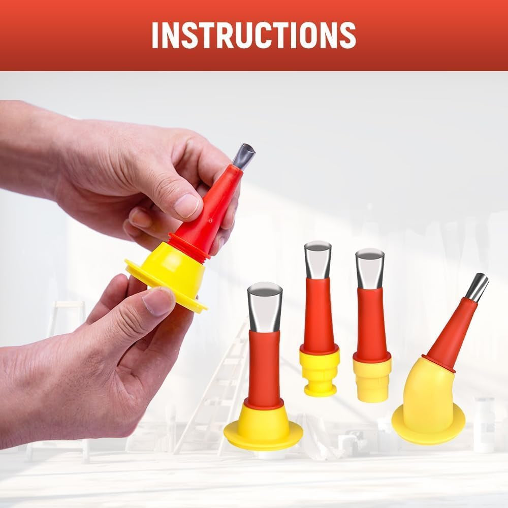 Sealing Tool Set, Integrated Rubber Nozzle Tool Set, Sealing Extension Nozzle, Simple Sealing Finisher Nozzle, Sealing Tips Set (19PCS)