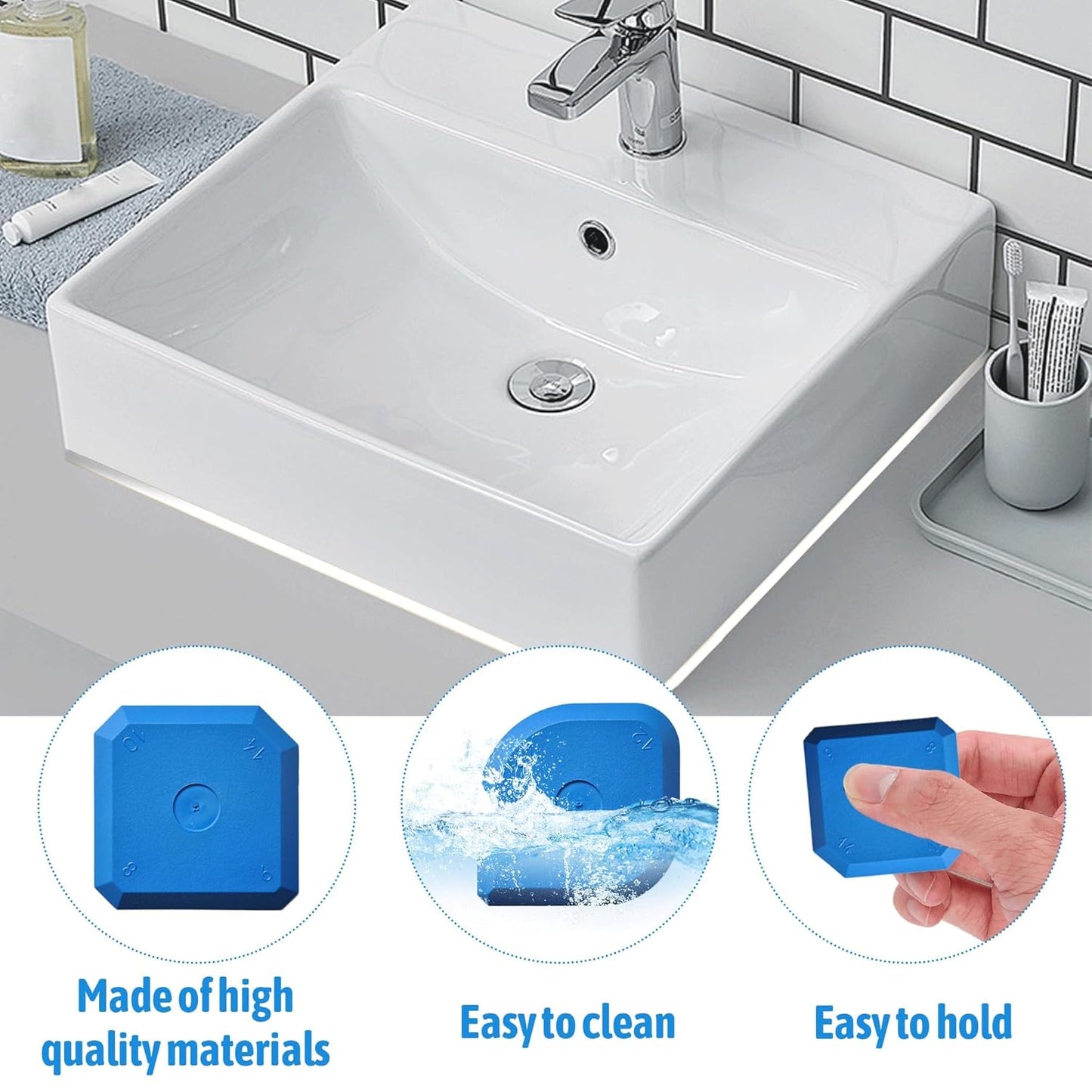 5PCS Sealant Finishing Tool for Sealing Tool Blue Silicone Tool Durable and Reusable Smoothing Kit Caulking Tool Silicone Sealant Tool Silicone Block for Kitchen Bathroom Floor Caulking Sealing