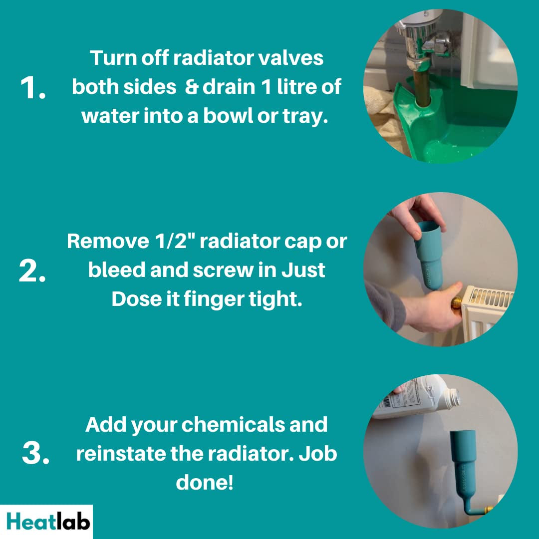 Just Dose It Central Heating Dosing Tool, Radiator Dosing Funnel - for Adding Chemicals like Fernox Central Heating Inhibitor, Sludge Remover, Leak Sealer & Sentinel X100