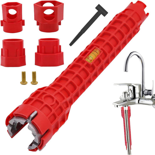 14 in 1 Tap Spanner Tool - Tools Tap Spanner Kit,Multi Tool Tap Spanner,Tools Tap Backnut Spanner Set,Kitchen Tap Tool Nut Tightening Tube Spanner Back Sink Wrench,Tap Cartridge Valve Removal Tool