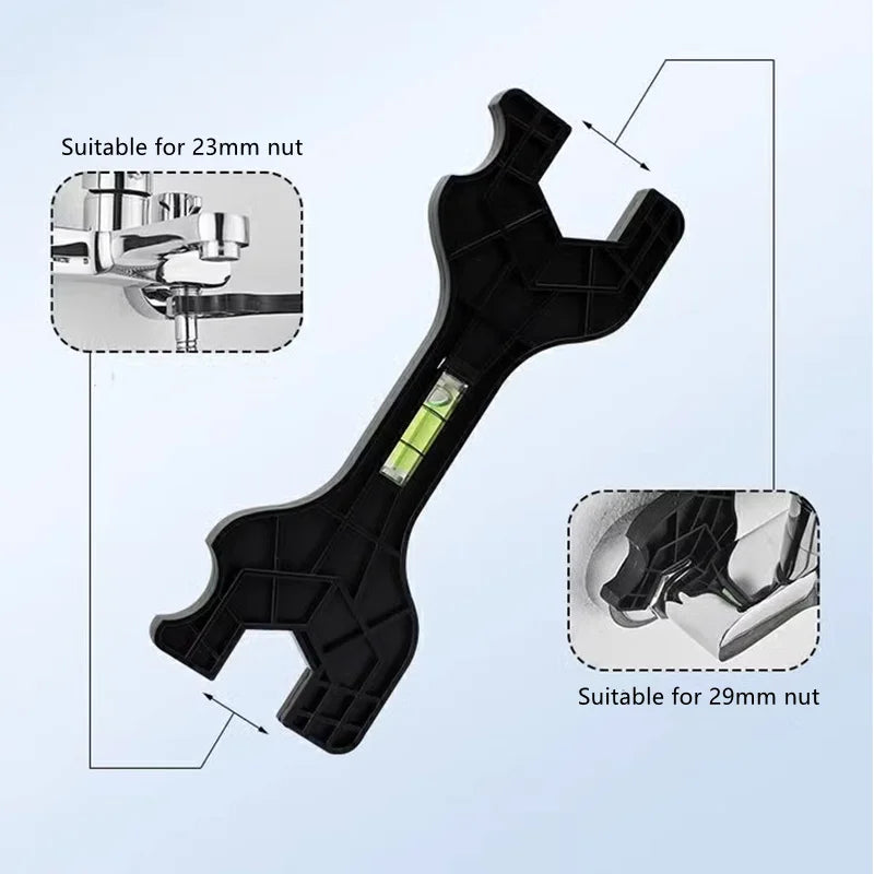 Multifunctional Dual-Headed Wrench with Integrated Level for Plumbing Repairs and Household Faucet Maintenance