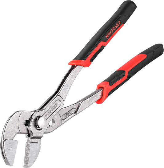 Water Pump Pliers 250Mm(10-Inch), Multigrip Groove Slip Joint Pliers with Quick Adjustment Button, Super Wide Open Jaw