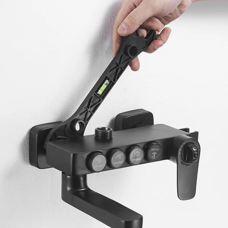Dual-Headed Multifunctional Wrench with Integrated Level for Plumbing and Faucet Repair Tools