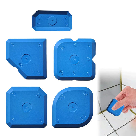 5PCS Sealant Finishing Tool for Sealing Tool Blue Silicone Tool Durable and Reusable Smoothing Kit Caulking Tool Silicone Sealant Tool Silicone Block for Kitchen Bathroom Floor Caulking Sealing